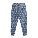 X Cross Denim Jeans Pattern Print Sweatpants