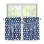 X Cross Denim Jeans Pattern Print Tier Curtains