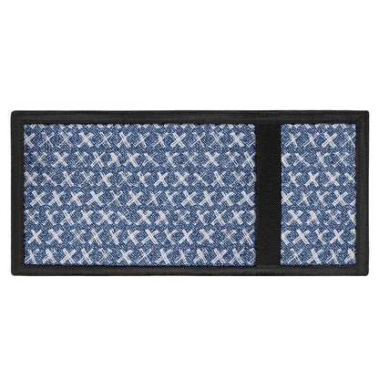 X Cross Denim Jeans Pattern Print Trifold Wallet