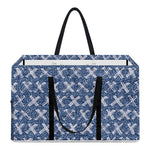 X Cross Denim Jeans Pattern Print Utility Tote Bag