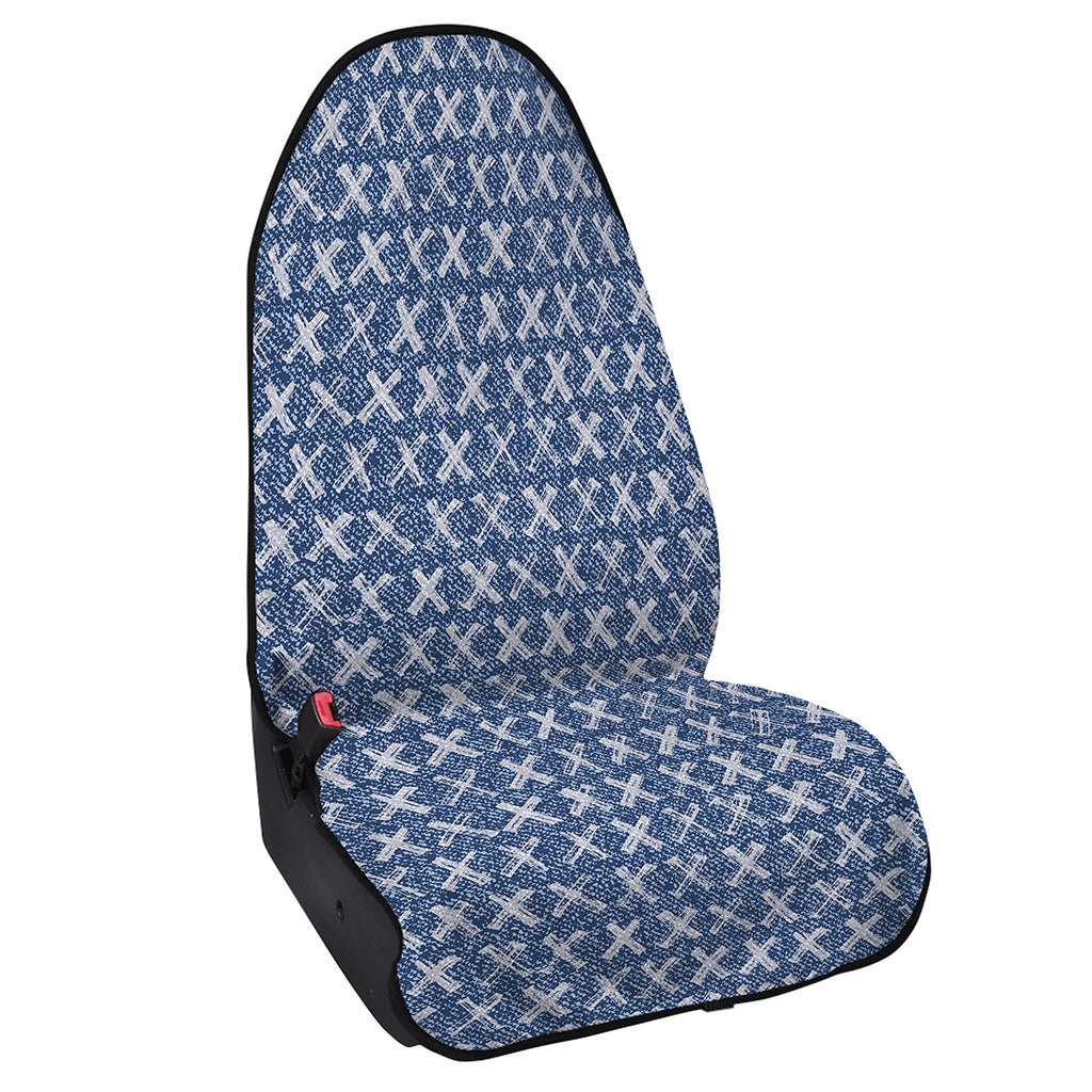 X Cross Denim Jeans Pattern Print Waterproof Car Seat Cover