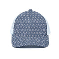 X Cross Denim Jeans Pattern Print White Mesh Trucker Hat
