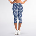 X Cross Denim Jeans Pattern Print Women's Capri Leggings