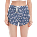 X Cross Denim Jeans Pattern Print Women's Split Running Shorts