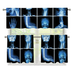 X-Ray Film Radiology Print 3 Piece Kitchen Curtains