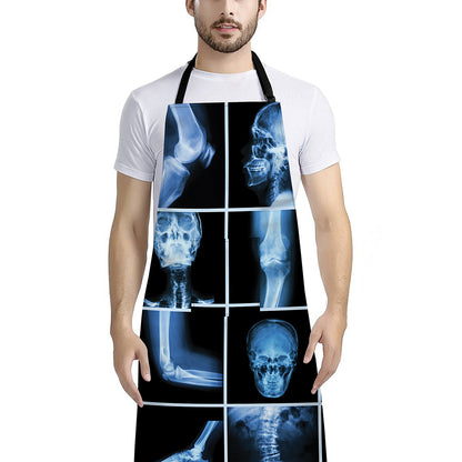 X-Ray Film Radiology Print Bib Apron With Pocket