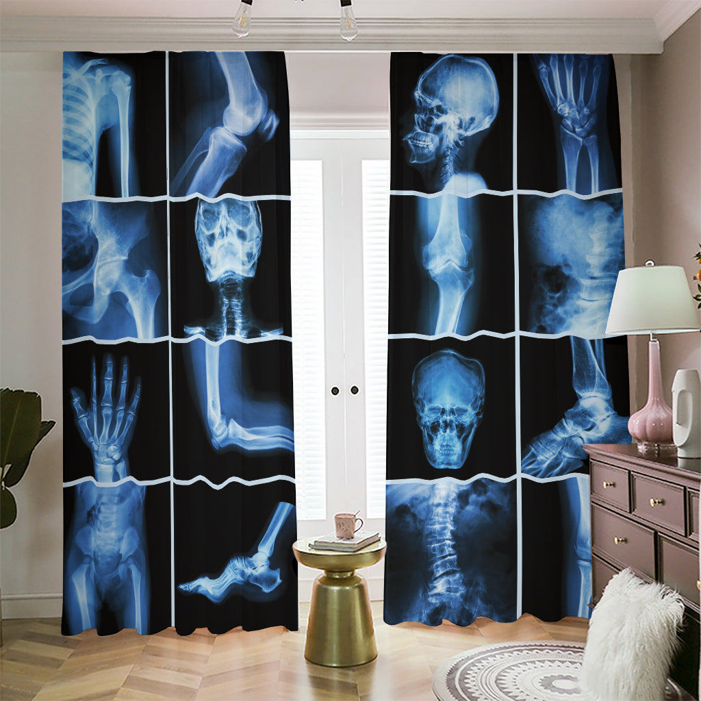X-Ray Film Radiology Print Blackout Pencil Pleat Curtains