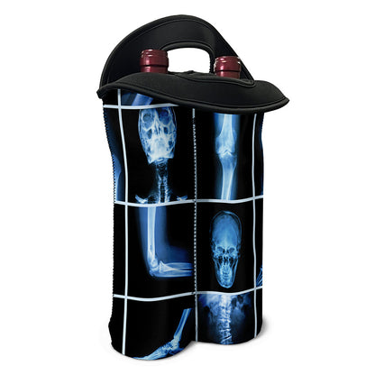 X-Ray Film Radiology Print Double Neoprene Wine Tote