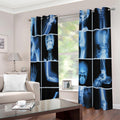 X-Ray Film Radiology Print Extra Wide Grommet Curtains