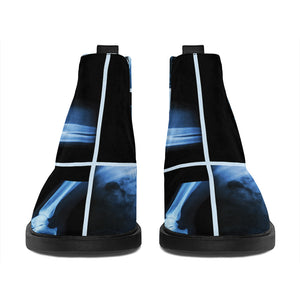 X-Ray Film Radiology Print Flat Ankle Boots