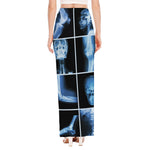 X-Ray Film Radiology Print High Slit Maxi Skirt