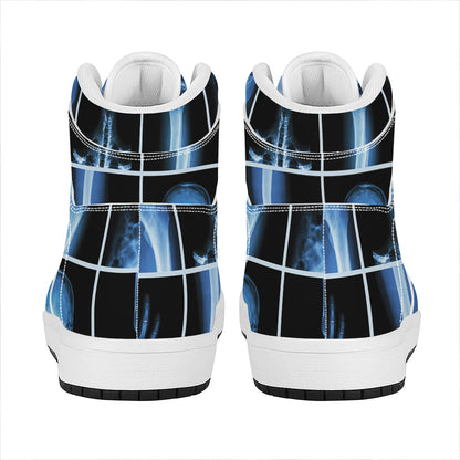 X-Ray Film Radiology Print High Top Leather Sneakers
