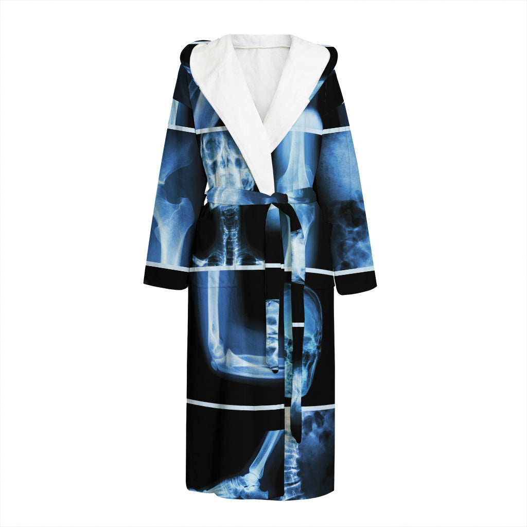X-Ray Film Radiology Print Hooded Bathrobe