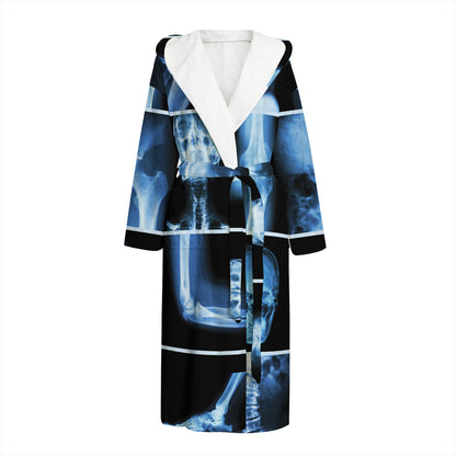 X-Ray Film Radiology Print Hooded Bathrobe