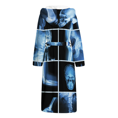 X-Ray Film Radiology Print Hooded Bathrobe