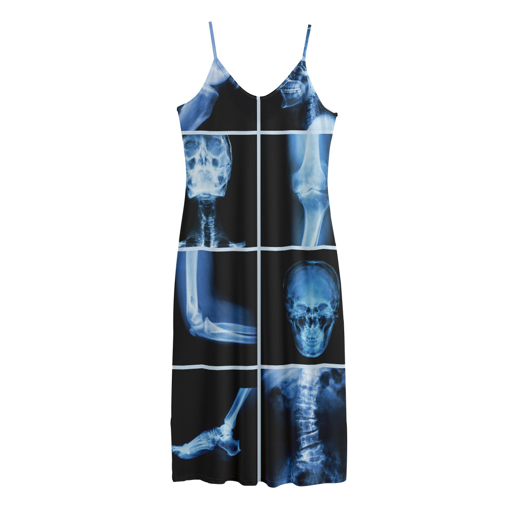 X-Ray Film Radiology Print Jersey Midi Cami Dress