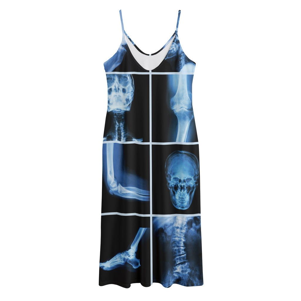 X-Ray Film Radiology Print Jersey Midi Cami Dress