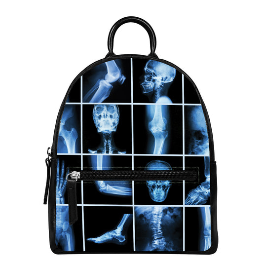 X-Ray Film Radiology Print Leather Backpack