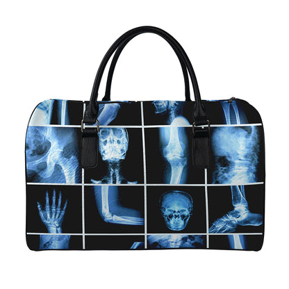 X-Ray Film Radiology Print Leather Duffle Bag