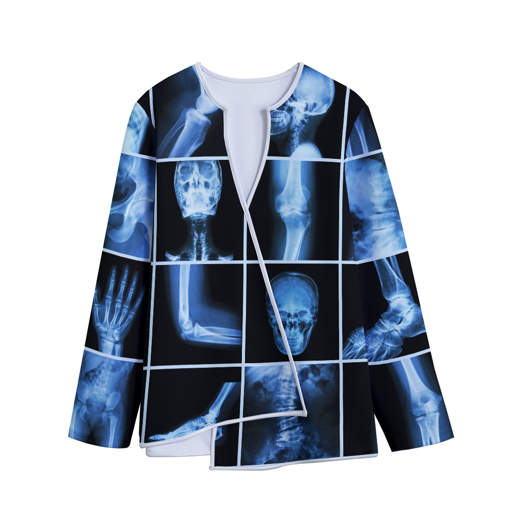 X-Ray Film Radiology Print Long Sleeve Short Coat