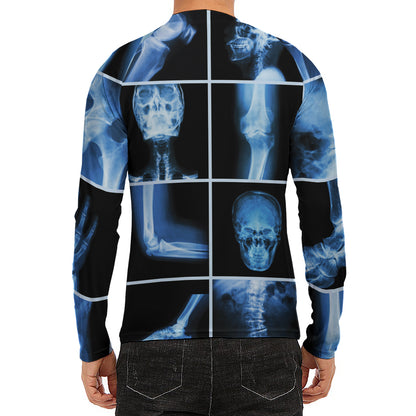 X-Ray Film Radiology Print Men's Long Sleeve Rash Guard
