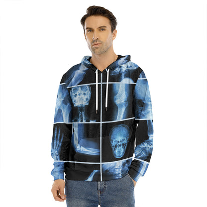 X-Ray Film Radiology Print Men's Velvet Pullover Hoodie