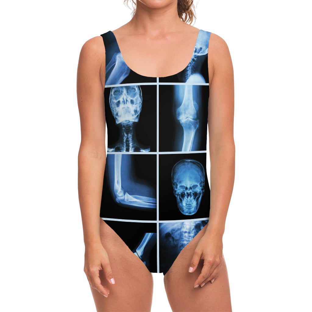X-Ray Film Radiology Print One Piece Swimsuit