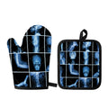 X-Ray Film Radiology Print Oven Mitt And Pot Holder Set