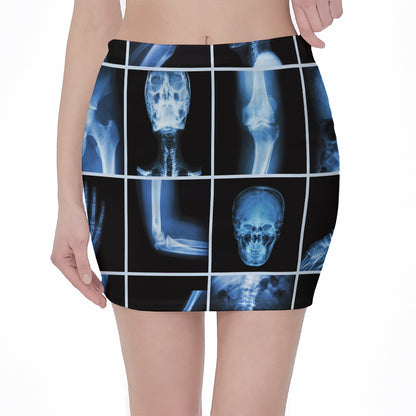 X-Ray Film Radiology Print Pencil Mini Skirt
