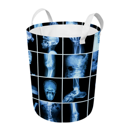 X-Ray Film Radiology Print Round Laundry Basket