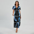 X-Ray Film Radiology Print Short Sleeve Maxi Dress