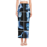 X-Ray Film Radiology Print Side Slit Maxi Skirt