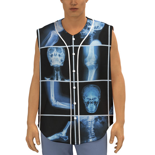 X-Ray Film Radiology Print Sleeveless Baseball Jersey