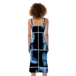X-Ray Film Radiology Print Slim Fit Midi Cami Dress