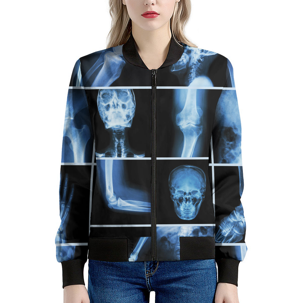 X-Ray Film Radiology Print Women's Bomber Jacket