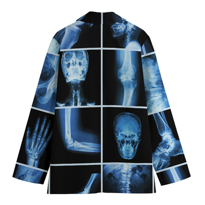 X-Ray Film Radiology Print Women's Cotton Blazer