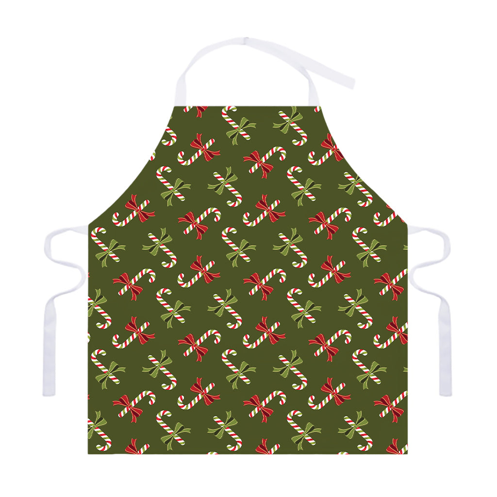 Xmas Candy Cane Pattern Print Adjustable Apron