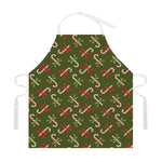 Xmas Candy Cane Pattern Print Adjustable Apron