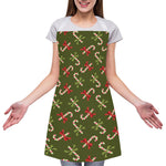 Xmas Candy Cane Pattern Print Adjustable Apron