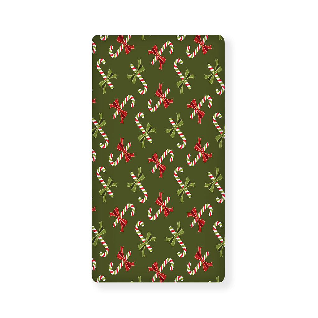 Xmas Candy Cane Pattern Print Baby Crib Sheet