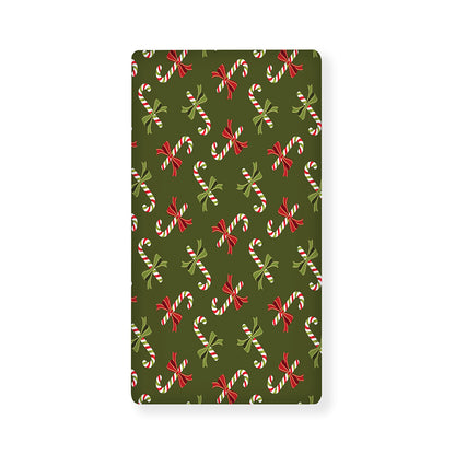 Xmas Candy Cane Pattern Print Baby Crib Sheet