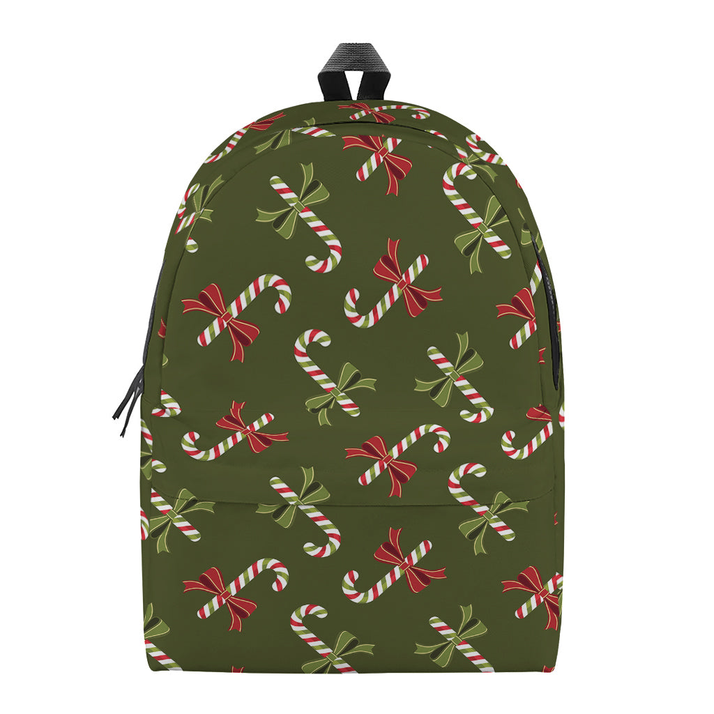 Xmas Candy Cane Pattern Print Backpack