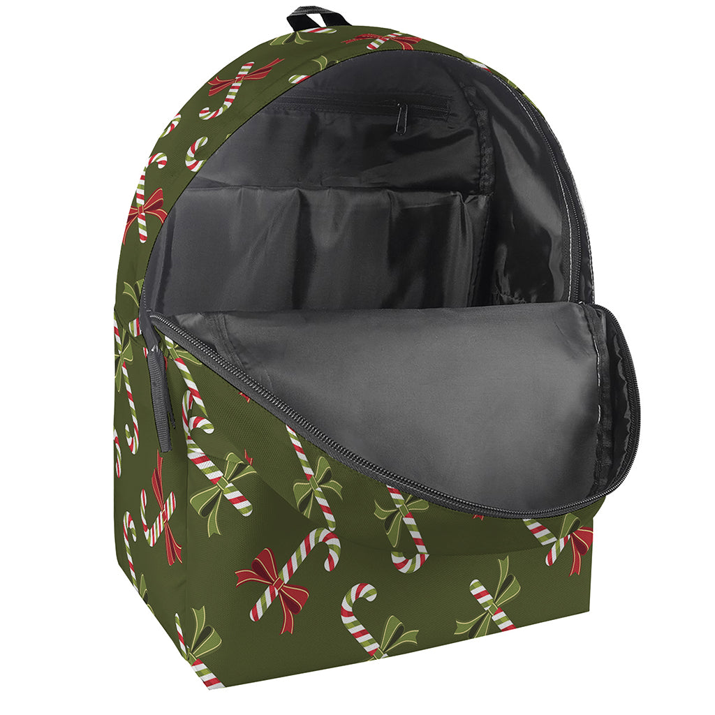 Xmas Candy Cane Pattern Print Backpack