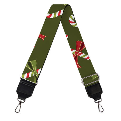 Xmas Candy Cane Pattern Print Bag Strap