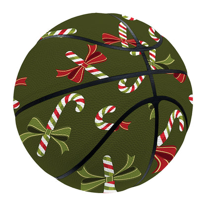 Xmas Candy Cane Pattern Print Basketball