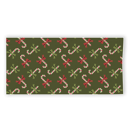 Xmas Candy Cane Pattern Print Beach Towel