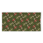 Xmas Candy Cane Pattern Print Beach Towel