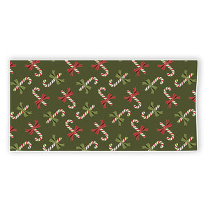 Xmas Candy Cane Pattern Print Beach Towel