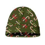 Xmas Candy Cane Pattern Print Beanie