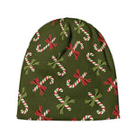 Xmas Candy Cane Pattern Print Beanie